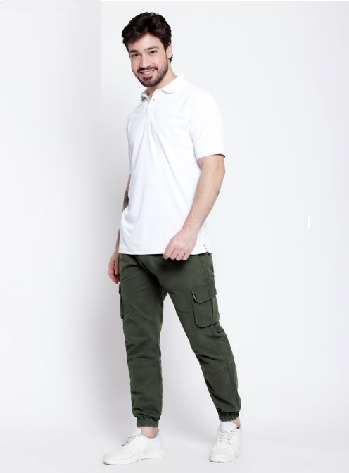 Green Dual Pocket Cargo Joggers