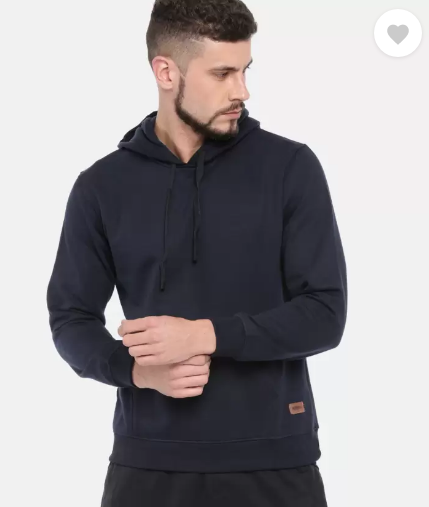 Men Full Sleeve Solid Hooded Sweatshirt