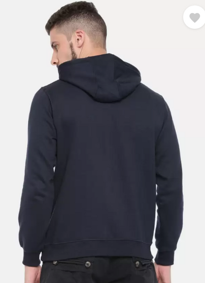 Men Full Sleeve Solid Hooded Sweatshirt