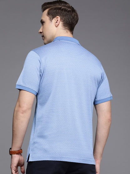 Self Design Polo Collar Pure Cotton Pocket T-shirt