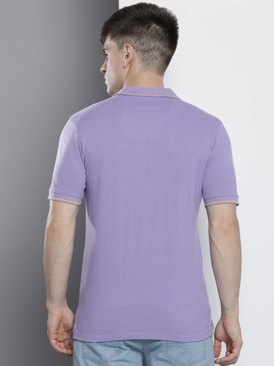 Men Solid Polo Collar T-shirt