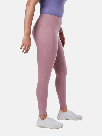 Women Blush High Waisted Cotton Leggings with Hidden Drawstring