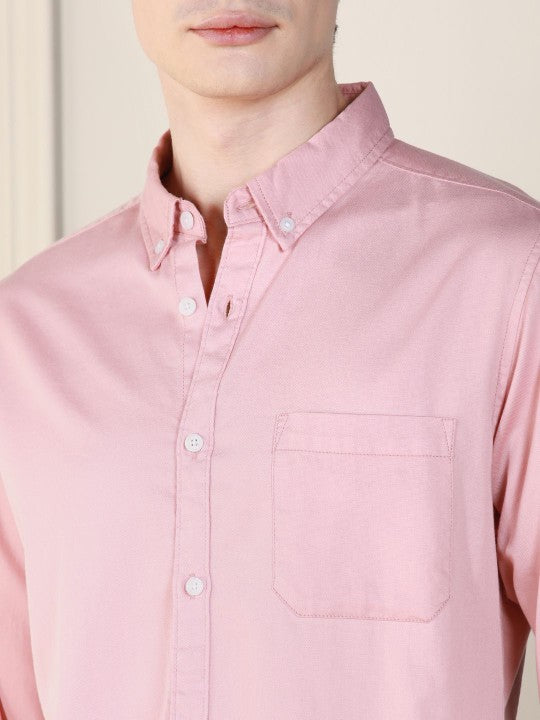 Button-Down Collar Cotton Casual Shirt