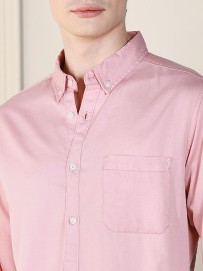 Button-Down Collar Cotton Casual Shirt