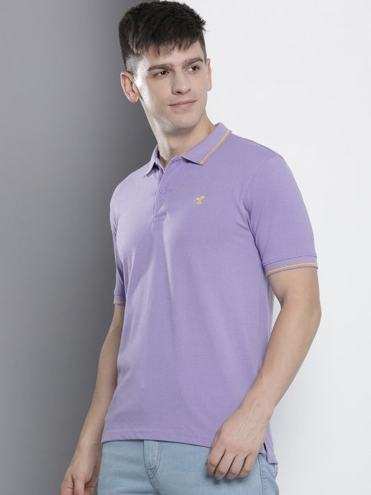 Men Solid Polo Collar T-shirt