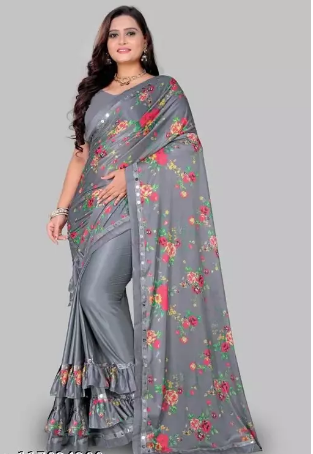 Solid Bollywood Lycra Blend Saree