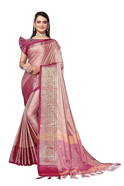 Woven Fancy Cotton Silk Art Silk Saree With Blouse Piece For Women