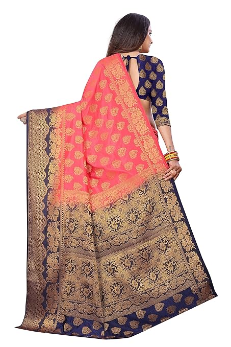 Women's Banarasi Art Silk Saree With Unstitched Blouse Piece