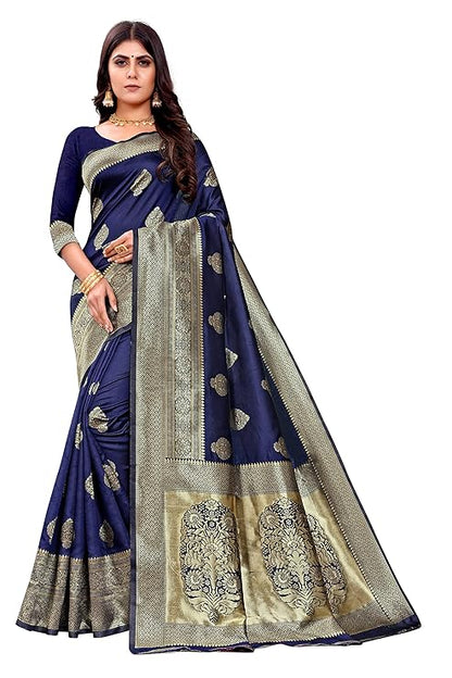 C J Enterprise Women's Pure Kanjivaram Silk Saree Banarasi Silk Saree