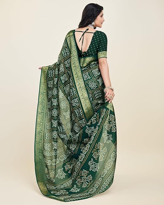 Women Printed Dola Silk Saree With Unstiched Blouse