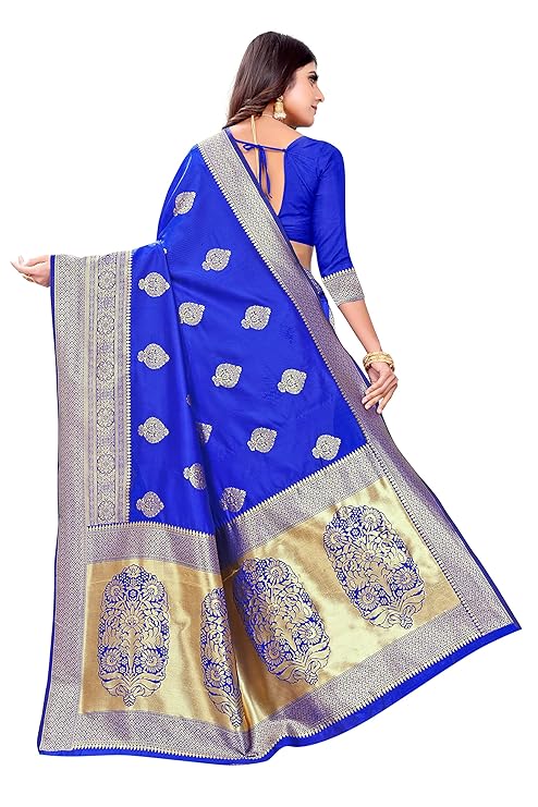 C J Enterprise Women's Pure Kanjivaram Silk Saree Banarasi Silk Saree