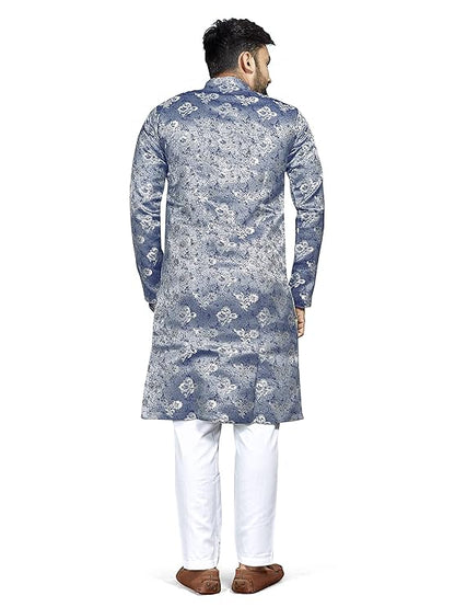 Amzira Men's Cotton Kurta Pajama Sherwani Set