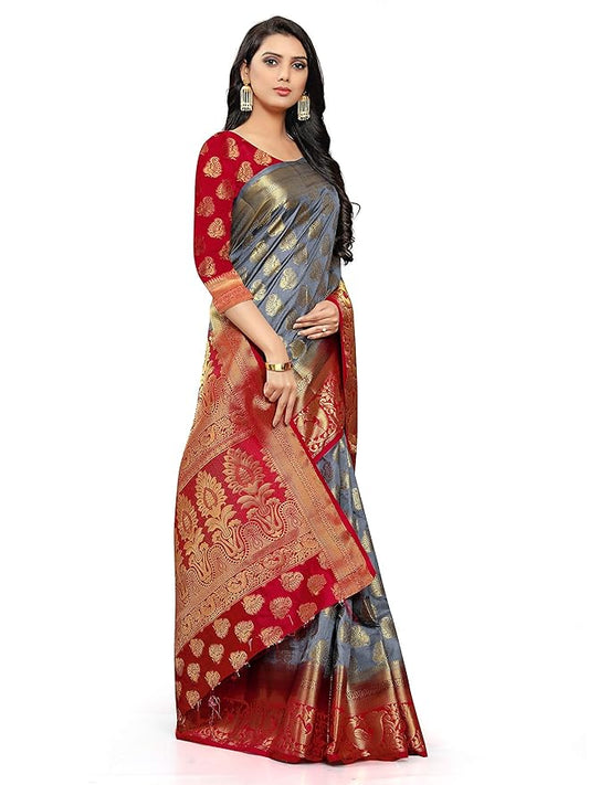 Women's Banarasi Art Silk Special Occassion Wear With Unstitched Blouse Piece