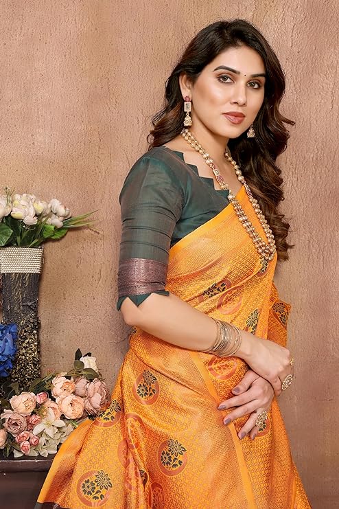 VJFASHION Women Paithani Silk Blend Saree