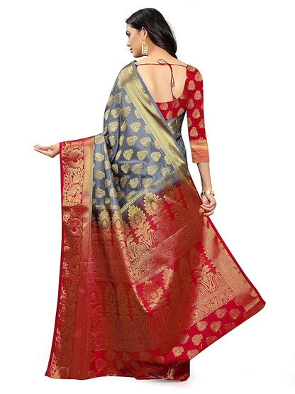 Women's Banarasi Art Silk Special Occassion Wear With Unstitched Blouse Piece