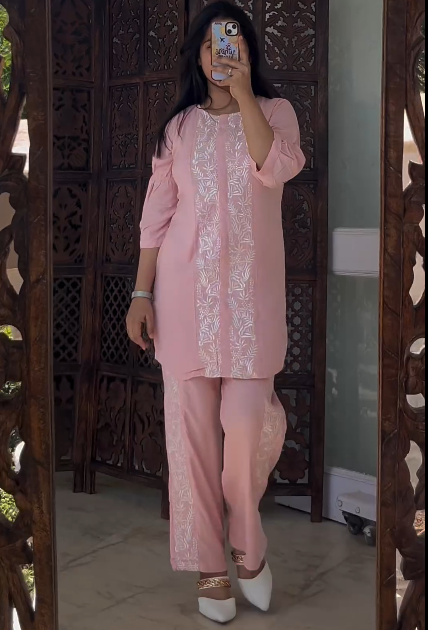 Women Polyester Kurta Pant Set