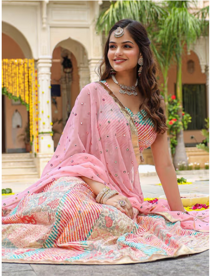 Jasmine Patch Leheriya Lehenga Choli with Dupatta