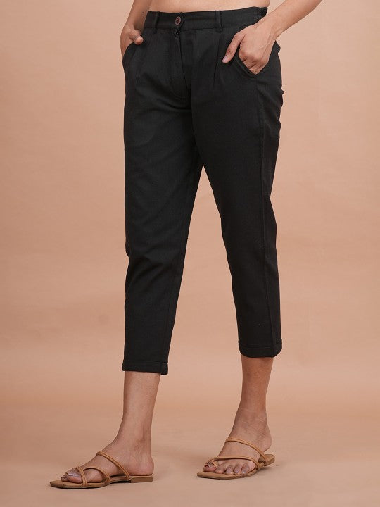 MIRAYYA Women Mid Rise Regular Fit Trousers