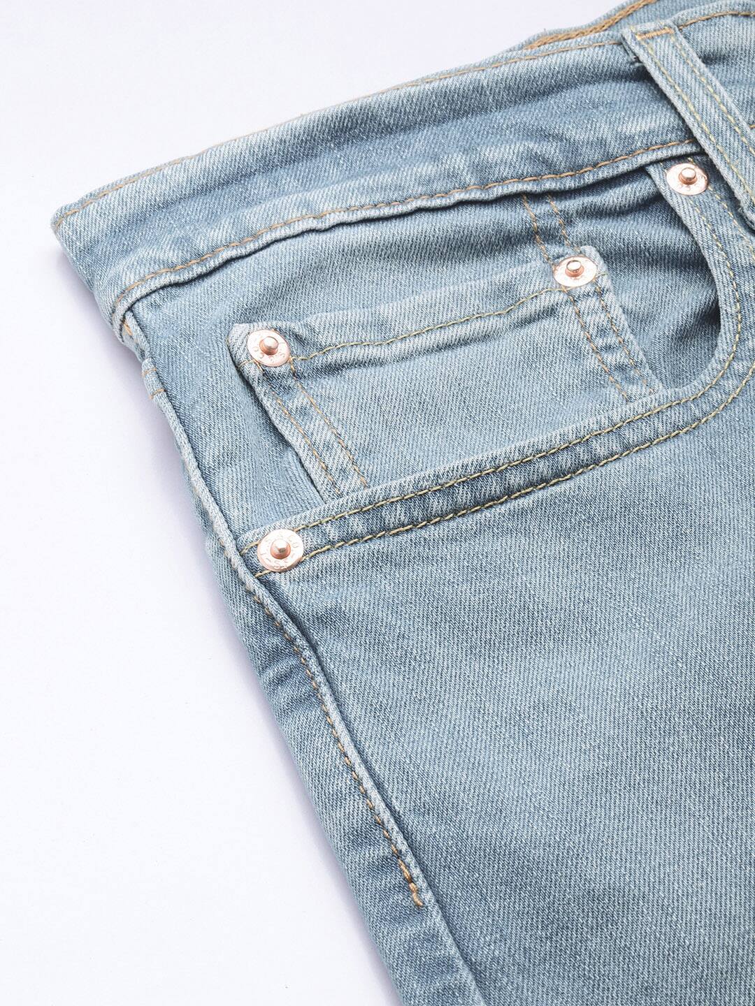 LIGHT BLUE SLIM TAPERED FIT JEANS