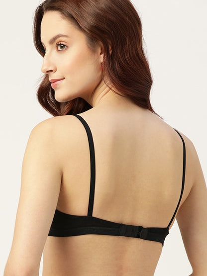 Black Solid T-shirt Bra