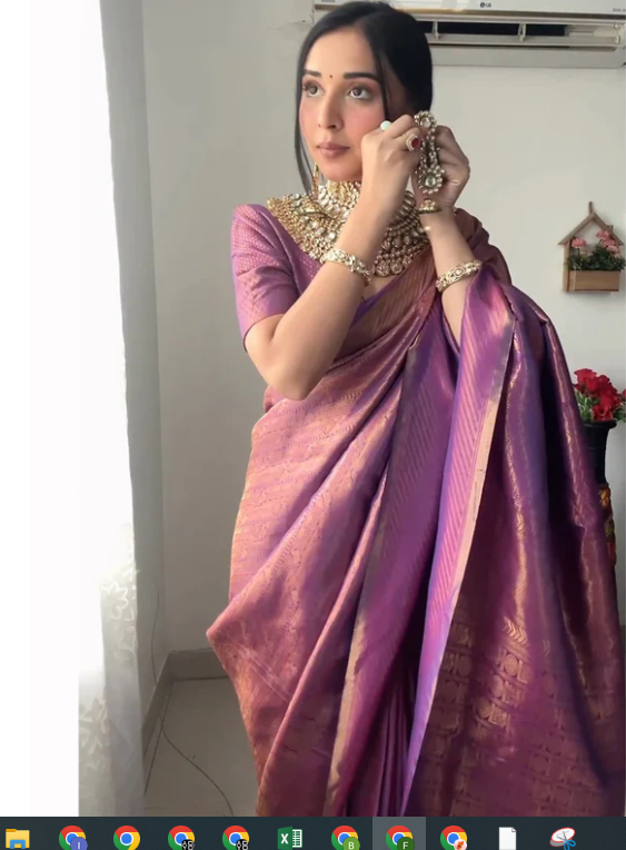 Purple Kanjivaram Silk Ready To Wear Saree