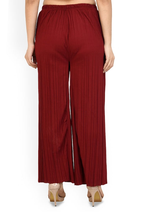 Women Relaxed Loose Fit High-Rise Trousers