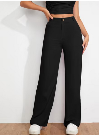 Flat-Front Straight Fit Trousers