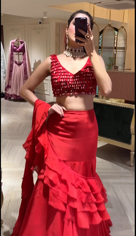 Party Wear Crop top Lehenga  Saree