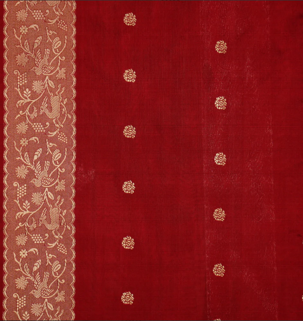 Janaki' Maroon Pure Katan Silk Real Zari Banarasi Handloom Saree