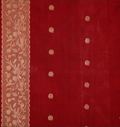 Janaki' Maroon Pure Katan Silk Real Zari Banarasi Handloom Saree