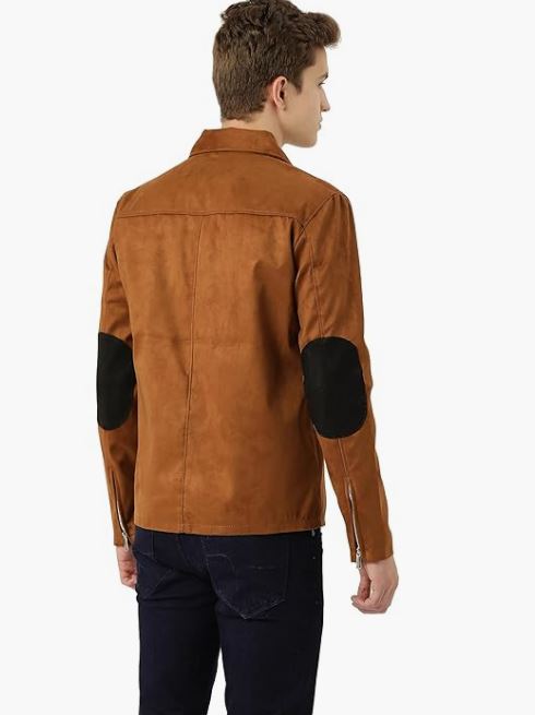 Leather Retail Suede Faux Leather Jacket For Men's