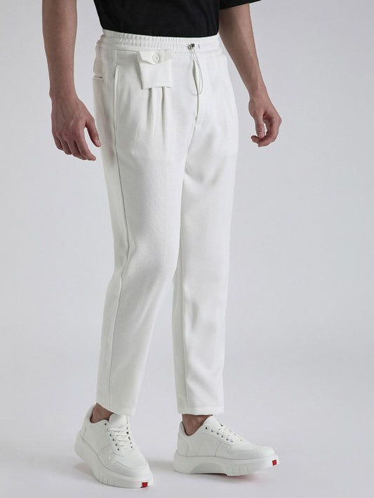 Off Duty India Korean Baggy Loose Fit Pants For Men - White