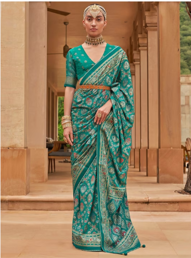 Ethnic Motifs Woven Design Brasso Banarasi Saree