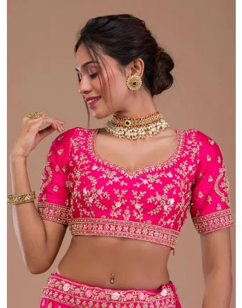 Attractive Pink Color Heavy Sequence Work Lehenga Choli Bride