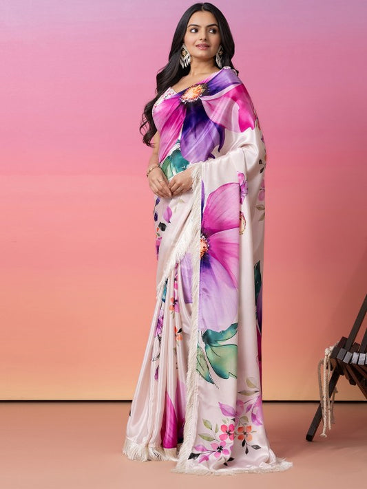 Floral Art Silk Ready to Wear Saree