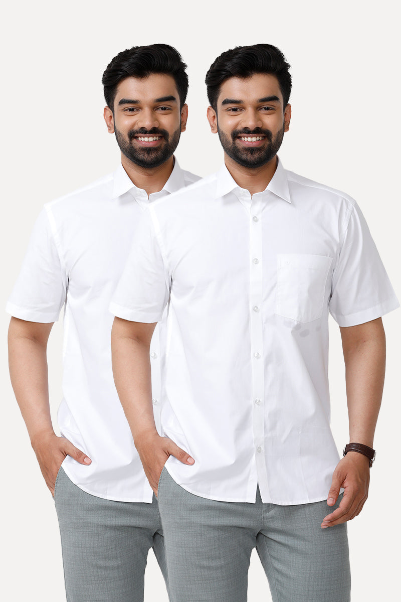 Double Delight White Shirts - 2 Pcs Combo Pack