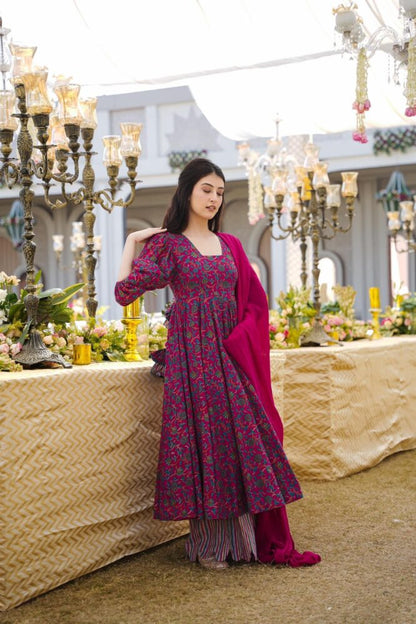 NAYESHA COTTON KURTA-PALAZZO SET