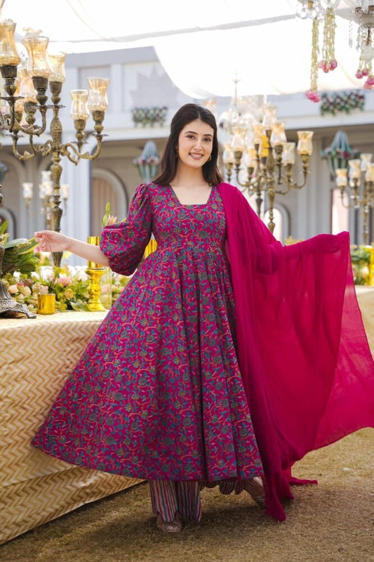 NAYESHA COTTON KURTA-PALAZZO SET