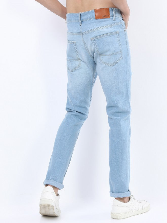 Ketch Men Blue Slim Fit Highly Distressed Jeans