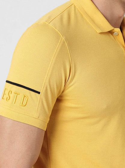 Solid Men Polo Neck T-Shirt