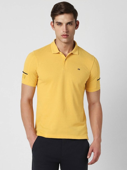 Solid Men Polo Neck T-Shirt