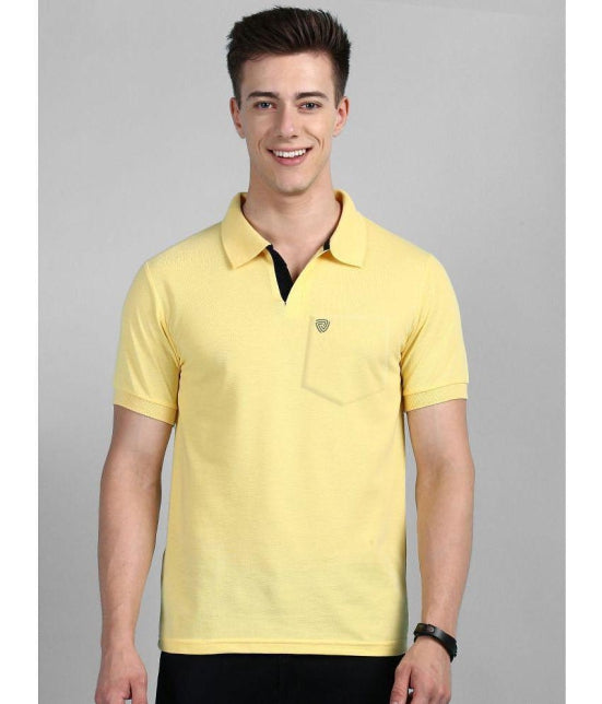 Cotton Regular Fit Solid Half Sleeves Mens Polo T Shirt - Yellow