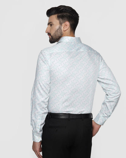 Formal Aqua Printed Shirt