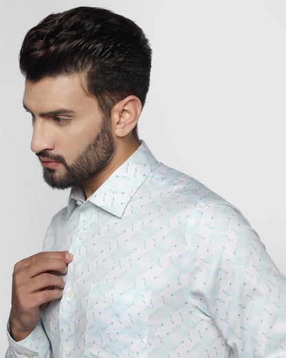 Formal Aqua Printed Shirt