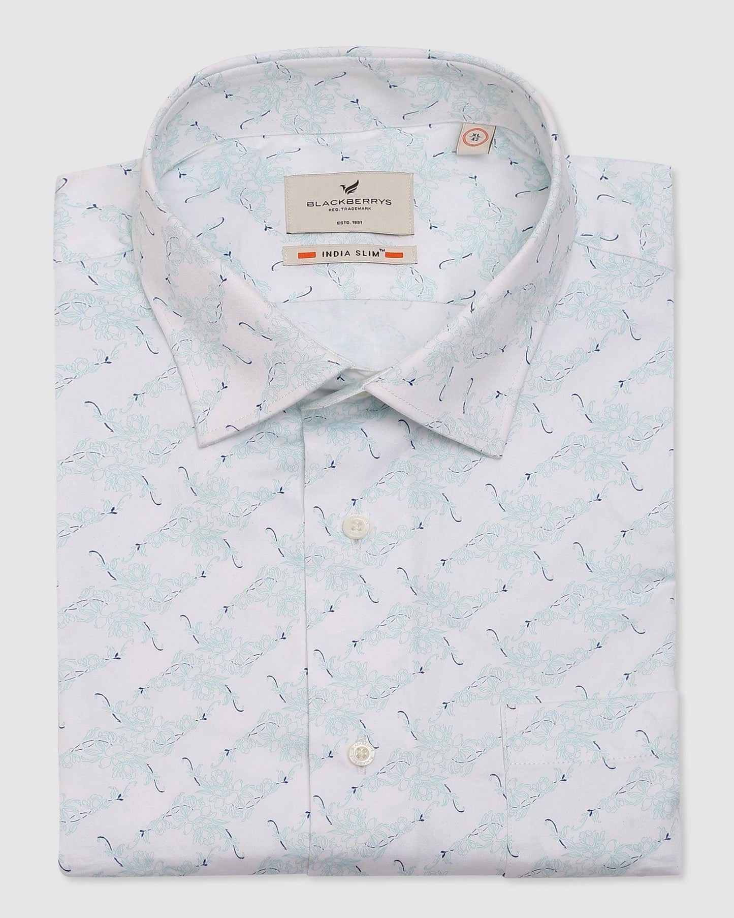 Formal Aqua Printed Shirt