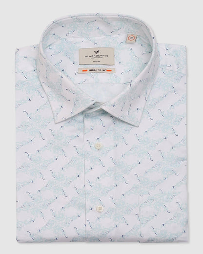 Formal Aqua Printed Shirt