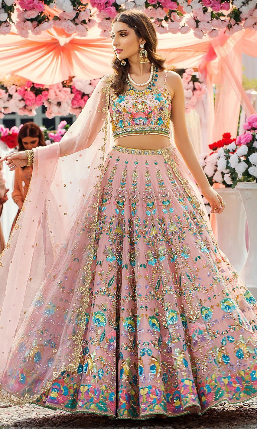 Attractive Pink Color Heavy Sequence Work Lehenga Choli Bride