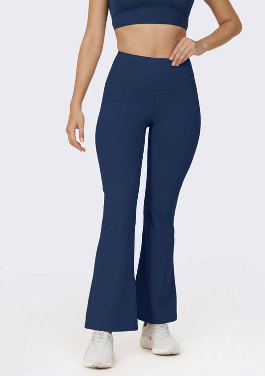 Blissclub Yoga Flare Pants with Polyester Fabric and Hidden Back Pocket