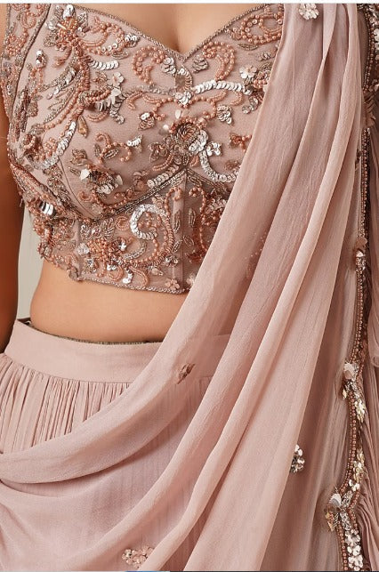 Light Pink Wedding Wear Lehenga Choli