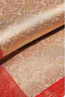 Off White Pure Silk Brocade Banarasi Saree